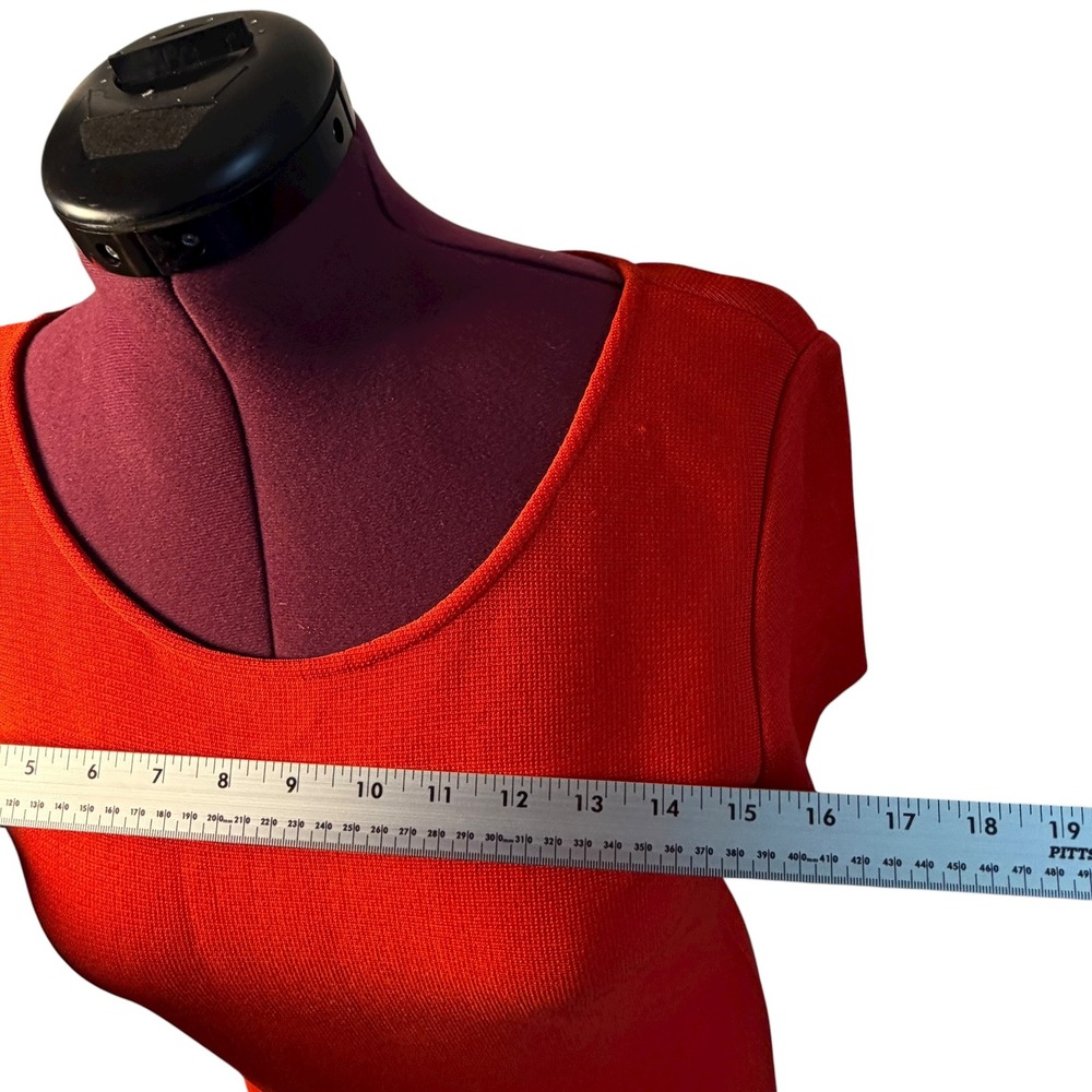 St. John‎ Geranium Red Knit Fit & Flare Dress Women Size 10 K11H0A1 NEW $1,395 - Picture 6 of 16